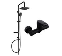 Mexen Sven ensemble de douche mural avec pomme de douche et robinet de douche Kama, noir - 72540262-70 6087 5907709181700
