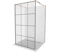 Mexen Kioto cloison de douche autoportante 100 x 200 cm, grille noire 8 mm, or rose - 800-100-002-60-77 14134 5907709133167