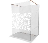Mexen Kioto cloison de douche autoportante 130 x 200 cm, motif blanc 8 mm, cuivre brossé - 800-130-002-65-85 36449 5905315268662