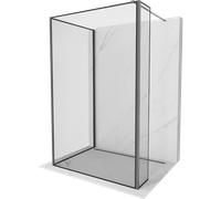 Mexen Kioto cloison de douche Walk-in 100 x 80 x 30 cm, cadre noir, métal gun - 800-100-080-221-95-70-030 51237 5905315364715