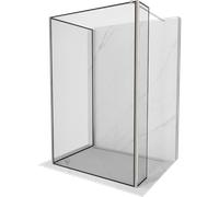 Mexen Kioto cloison de douche Walk-in 110 x 110 x 30 cm, cadre noir, nickel brossé - 800-110-110-221-97-70-030 51283 5905315365170
