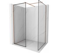 Mexen Kioto cloison de douche Walk-in 110 x 80 cm, cadre noir, or rose - 800-110-202-60-70-080 46854 5905315388155