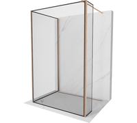 Mexen Kioto cloison de douche Walk-in 110 x 90 x 40 cm, cadre noir, cuivre brossé - 800-110-090-221-65-70-040 52540 5905315375087