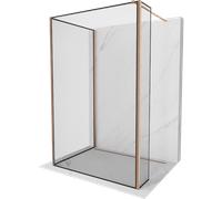 Mexen Kioto cloison de douche Walk-in 140 x 80 x 30 cm, cadre noir, cuivre brossé - 800-140-080-221-65-70-030 51151 5905315363855
