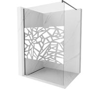 Mexen Kioto cloison de douche Walk-in 80 x 200 cm, motif blanc 8 mm, gris pistolet brossé - 800-080-101-66-85 38717 5905315242518