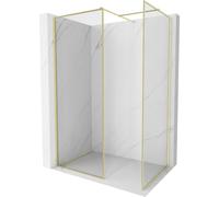 Mexen Kioto-F paroi de douche Walk-in avec cadre 135 x 70 cm, transparent 8 mm, or brossé - 800-135-202-04-55-070 57804 5905315552464