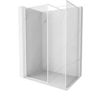Mexen Kioto-F paroi de douche Walk-in avec cadre 140 x 120 cm, transparent 8 mm, blanc - 800-140-202-04-20-120 57557 5905315550903