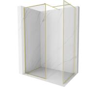 Mexen Kioto-F Paroi de douche Walk-in avec cadre 140 x 80 cm, transparent 8 mm, or brossé - 800-140-202-04-55-080 57844 5905315552747