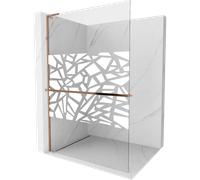 Mexen Kioto+ L cloison de douche avec étagère Walk-in 110 x 200 cm, motif blanc, or rose - 800-110-123-60-85 39460 5905315262974