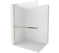 Mexen Kioto+ L cloison de douche avec étagère Walk-in 90 x 200 cm, dépoli, doré - 800-090-123-50-30 39234 5905315261120