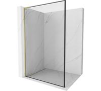 Mexen Kioto L cloison de douche Walk-in 80 x 200 cm, cadre noir, or brossé - 800-080-103-55-70 39648 5905315253774
