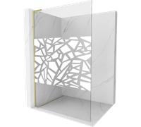 Mexen Kioto L cloison de douche Walk-in 90 x 200 cm, motif blanc, or brossé - 800-090-103-55-85 39783 5905315253934