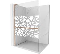 Mexen Kioto+ L écran de douche avec étagère Walk-in 90 x 200 cm, motif blanc, cuivre brossé - 800-090-123-65-85 41494 5905315263506