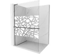 Mexen Kioto+ L panneau de douche avec étagère Walk-in 100 x 200 cm, motif blanc, gris canon brossé - 800-100-123-66-85 40142 5905315264398