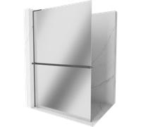 Mexen Kioto+ L panneau de douche avec étagère Walk-in 110 x 200 cm, miroir, gris canon brossé - 800-110-123-66-50 40093 5905315264473