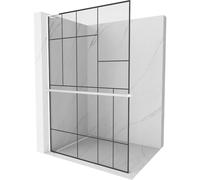 Mexen Kioto+ L panneau de douche avec étagère Walk-in 80 x 200 cm, motif noir, blanc - 800-080-123-20-78 39194 5905315260291