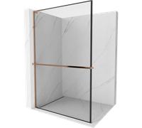 Mexen Kioto+ L panneau de douche avec étagère Walk-in 90 x 200 cm, cadre noir, or rose - 800-090-123-60-70 39440 5905315262707