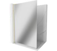 Mexen Kioto L Panneau de douche Walk-in 110 x 200 cm, miroir, or brossé - 800-110-103-55-50 39767 5905315254153