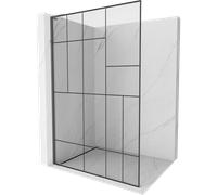 Mexen Kioto L panneau de douche Walk-in 80 x 200 cm, motif noir, gris canon brossé - 800-080-103-66-78 40278 5905315256256