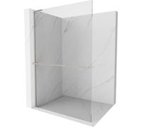 Mexen Kioto+ L Pare-douche avec tablette de douche 100 x 200 cm, transparent, nickel brossé - 800-100-123-97-00