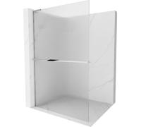 Mexen Kioto+ L paroi de douche avec colonne de douche 110 x 200 cm, verre dépoli, chrome - 800-110-123-01-09