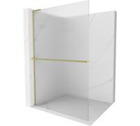 Mexen Kioto+ L paroi de douche avec étagère Walk-in 110 x 200 cm, striée, or brossé - 800-110-123-55-09 39307 5905315262127