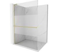 Mexen Kioto+ L paroi de douche avec étagère Walk-in 70 x 200 cm, transparent/filtré, finition dorée - 800-070-123-55-35