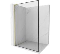 Mexen Kioto L paroi de douche Walk-in 120 x 200 cm, cadre noir, or brossé - 800-120-103-55-70 39652 5905315254290