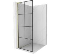 Mexen Kioto L paroi de douche Walk-in 70 x 200 cm, grille noire, or brossé - 800-070-103-55-77 39769 5905315253651