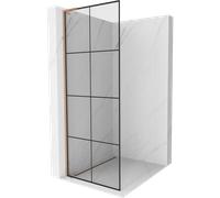 Mexen Kioto L paroi de douche Walk-in 80 x 200 cm, grille noire, cuivre brossé - 800-080-103-65-77 39948 5905315255426