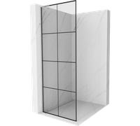 Mexen Kioto L paroi de douche Walk-in 90 x 200 cm, grille noire, nickel brossé - 800-090-103-97-77 40972 5905315258830