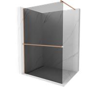 Mexen Kioto+ panneau de douche avec étagère Walk-in 100 x 200 cm, graphite, cuivre brossé - 800-100-121-65-40 37308 5905315247599