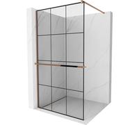 Mexen Kioto+ panneau de douche avec étagère Walk-in 100 x 200 cm, motif noir, or rose - 800-100-121-60-77