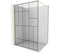 Mexen Kioto panneau de douche Walk-in 120 x 200 cm, motif noir 8 mm, or brossé - 800-120-101-55-78 38523 5905315240491