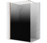 Mexen Kioto Panneau de douche Walk-in 130 x 200 cm, ombre noire 8 mm, or rose - 800-130-101-60-76 99056 5907931030005