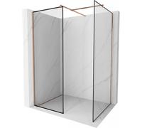 Mexen Kioto panneau de douche Walk-in 80 x 80 cm, cadre noir, cuivre brossé - 800-080-202-65-70-080 46938 5905315388575