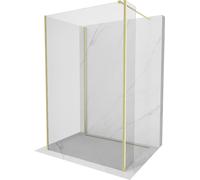 Mexen Kioto pare-douche Walk-in 100 x 95 x 40 cm, transparent, finition dorée brossée - 800-100-095-221-55-00-040