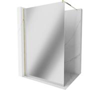 Mexen Kioto paroi de douche 140 x 200 cm, Miroir 8 mm, Or - 800-140-101-50-50