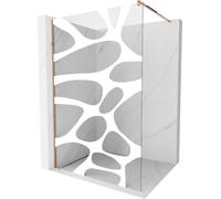 Mexen Kioto paroi de douche 140 x 200 cm, Transparent/Blanc motif 8 mm, Golden Pink - 800-140-101-60-97