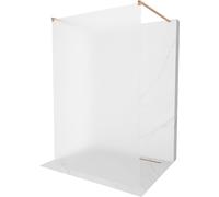 Mexen Kioto paroi de douche 140 x 200 cm, verre dépoli 8 mm, cuivre brossé - 800-140-002-65-30