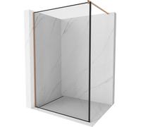 Mexen Kioto Paroi de douche à l'italienne 140 x 200 cm, motif noir 8 mm, cuivre brossé - 800-140-101-65-70