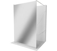 Mexen Kioto paroi de douche à poser 130 x 200 cm, miroir 8 mm, nickel brossé - 800-130-002-97-50