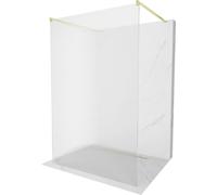 Mexen Kioto paroi de douche à poser 130 x 200 cm, verre 8 mm, coupe dorée - 800-130-002-55-09