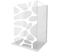 Mexen Kioto paroi de douche autoportante 100 x 200 cm, vague blanche 8 mm, blanc - 800-100-002-20-97 14317 5907709127340