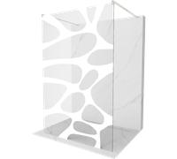 Mexen Kioto paroi de douche autoportante 100 x 200 cm, vague blanche 8 mm, nickel brossé - 800-100-002-97-97 36995 5905315270528
