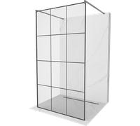 Mexen Kioto paroi de douche autoportante 110 x 200 cm, grille noire 8 mm, gris canon brossé - 800-110-002-66-77 36565 5905315269096
