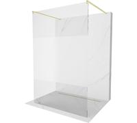 Mexen Kioto paroi de douche autoportante 110 x 200 cm, transparent/givre 8 mm, doré brossé - 800-110-002-55-35 36274 5905315267535