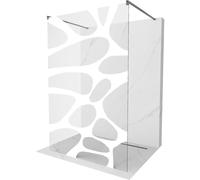 Mexen Kioto paroi de douche autoportante 110 x 200 cm, vague blanche 8 mm, gris canon brossé - 800-110-002-66-97 36755 5905315269126