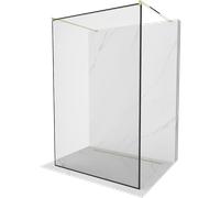 Mexen Kioto paroi de douche autoportante 120 x 200 cm, cadre noir 8 mm, doré - 800-120-002-50-70 14111 5907709133815