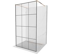 Mexen Kioto paroi de douche autoportante 120 x 200 cm, grille noire 8 mm, or rose - 800-120-002-60-77 14136 5907709133181